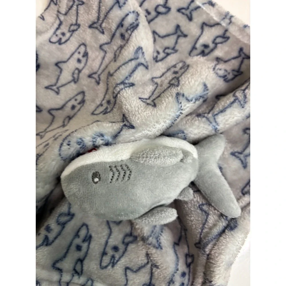 Hudson HB Baby Shark Lovey Security Blanket Grey Blue VERY FAST SHIPPING